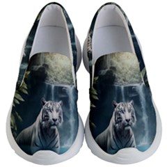 Tiger White Tiger Nature Forest Kids Lightweight Slip Ons