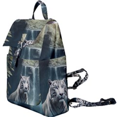 Tiger White Tiger Nature Forest Buckle Everyday Backpack by Jancukart