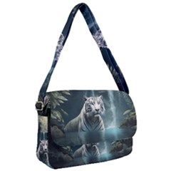 Tiger White Tiger Nature Forest Courier Bag by Jancukart