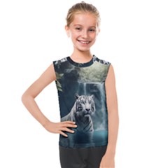 Tiger White Tiger Nature Forest Kids  Mesh Tank Top