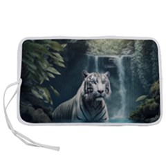 Tiger White Tiger Nature Forest Pen Storage Case (m) by Jancukart