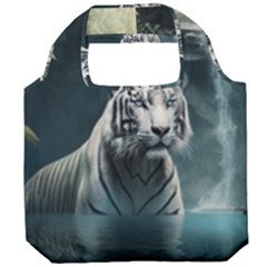 Tiger White Tiger Nature Forest Foldable Grocery Recycle Bag