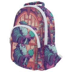 Fantasy Magic Magical Wizard Rounded Multi Pocket Backpack