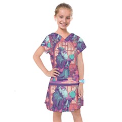 Fantasy Magic Magical Wizard Kids  Drop Waist Dress