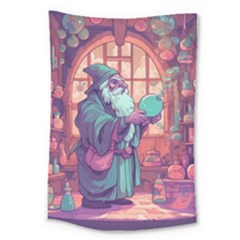 Fantasy Magic Magical Wizard Large Tapestry by Jancukart