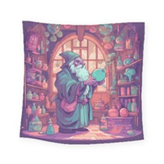 Fantasy Magic Magical Wizard Square Tapestry (small) by Jancukart