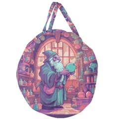 Fantasy Magic Magical Wizard Giant Round Zipper Tote