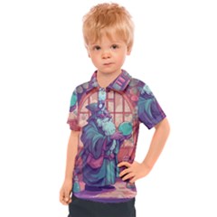 Fantasy Magic Magical Wizard Kids  Polo Tee