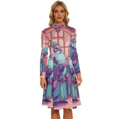 Fantasy Magic Magical Wizard Long Sleeve Shirt Collar A-line Dress