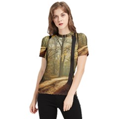 Autumn Nature Woodland Woods Trees Women s Short Sleeve Rash Guard by Jancukart