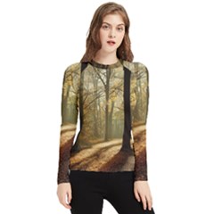 Autumn Nature Woodland Woods Trees Women s Long Sleeve Rash Guard by Jancukart