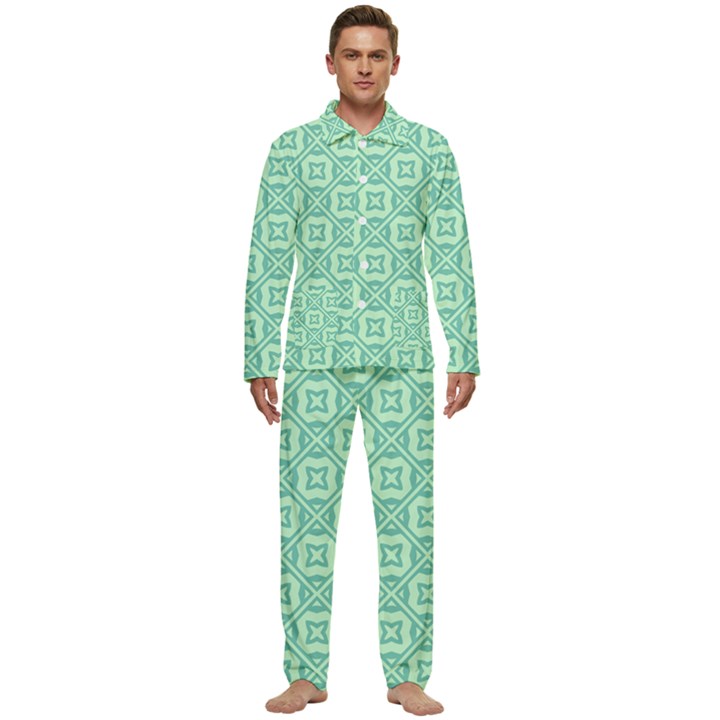 Pattern 9 Men s Long Sleeve Velvet Pocket Pajamas Set