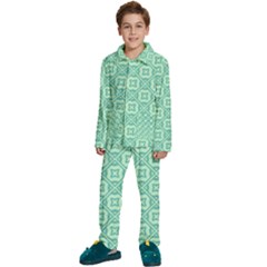 Pattern 9 Kids  Long Sleeve Velvet Pajamas Set by GardenOfOphir