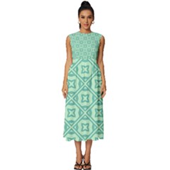 Pattern 9 Sleeveless Round Neck Midi Dress by GardenOfOphir