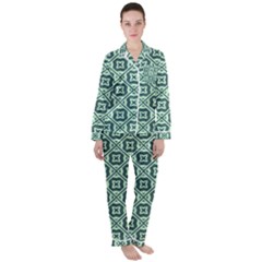 Pattern 8 Women s Long Sleeve Satin Pajamas Set	 by GardenOfOphir