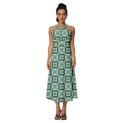 Pattern 8 Sleeveless Cross Front Cocktail Midi Chiffon Dress by GardenOfOphir