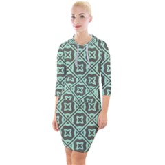 Pattern 11 Quarter Sleeve Hood Bodycon Dress by GardenOfOphir