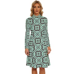 Pattern 11 Long Sleeve Shirt Collar A-line Dress