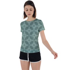 Sophisticated Pattern Back Circle Cutout Sports Tee by GardenOfOphir