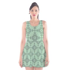 Pattern Scoop Neck Skater Dress by GardenOfOphir