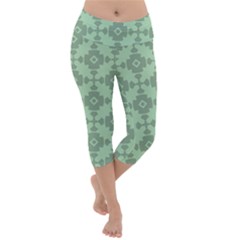 Pattern Lightweight Velour Capri Yoga Leggings by GardenOfOphir