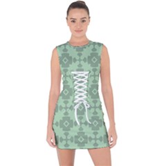 Pattern Lace Up Front Bodycon Dress by GardenOfOphir