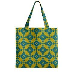 Pattern 4 Zipper Grocery Tote Bag by GardenOfOphir