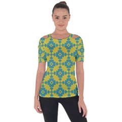 Pattern 4 Shoulder Cut Out Short Sleeve Top by GardenOfOphir