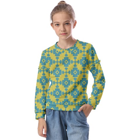 Pattern 4 Kids  Long Sleeve Tee With Frill  by GardenOfOphir