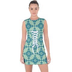 Pattern 3 Lace Up Front Bodycon Dress by GardenOfOphir