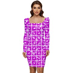 Pattern 8 Women Long Sleeve Ruched Stretch Jersey Dress by GardenOfOphir