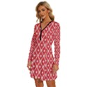 Pattern 10 Long Sleeve Deep V Mini Dress  View2