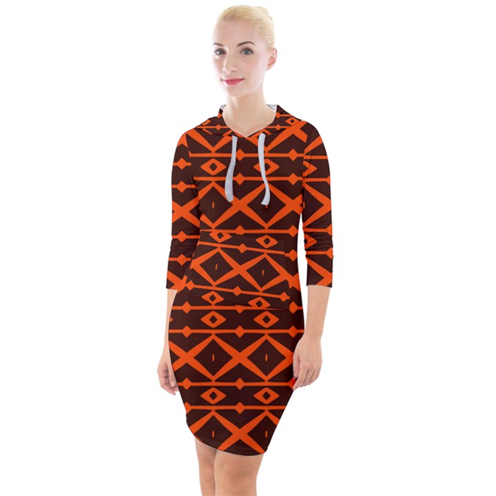 Pattern 14 Quarter Sleeve Hood Bodycon Dress