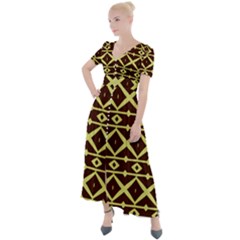 Pattern 15 Button Up Short Sleeve Maxi Dress by GardenOfOphir