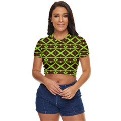 Pattern 17 Side Button Cropped Tee by GardenOfOphir