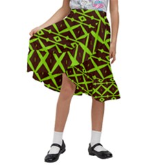 Pattern 17 Kids  Ruffle Flared Wrap Midi Skirt by GardenOfOphir