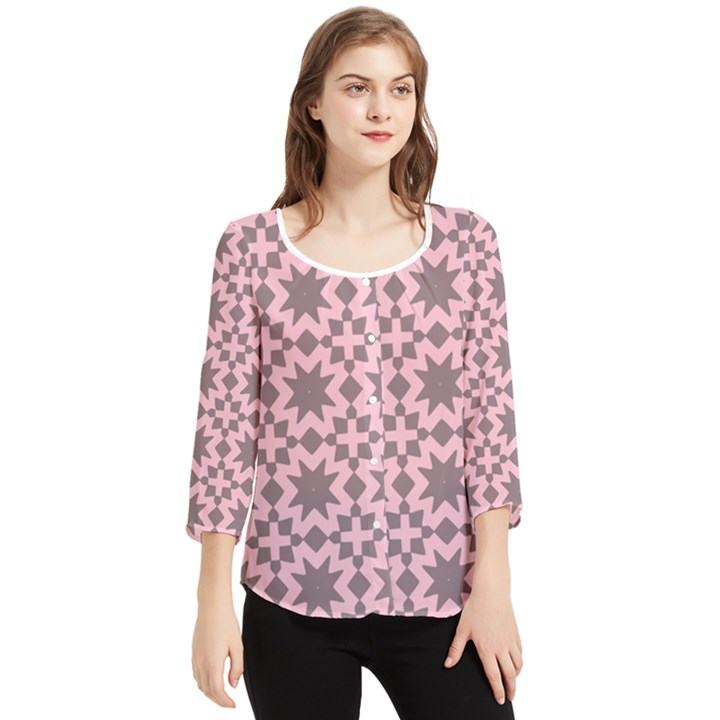 Pattern 19 Chiffon Quarter Sleeve Blouse