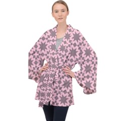 Pattern 19 Long Sleeve Velvet Kimono  by GardenOfOphir