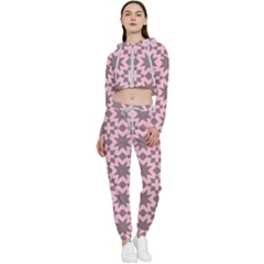 Pattern 19 Cropped Zip Up Lounge Set by GardenOfOphir