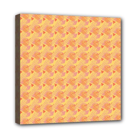 Peach Leafs Mini Canvas 8  X 8  (stretched) by Sparkle