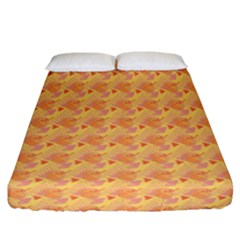 Peach Leafs Fitted Sheet (california King Size) by Sparkle