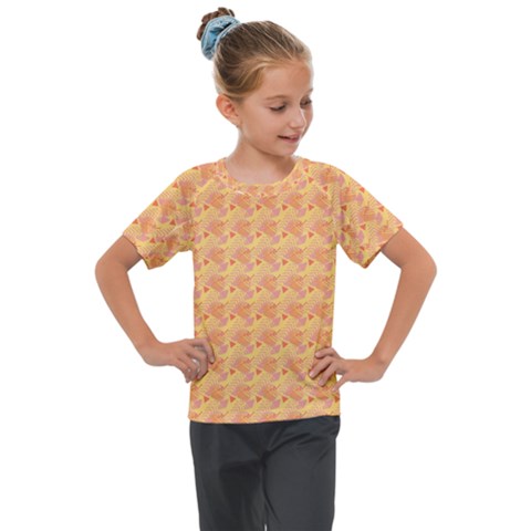 Peach Leafs Kids  Mesh Piece Tee by Sparkle