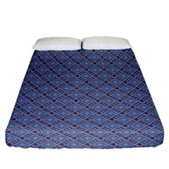 Blue Diamonds Fitted Sheet (california King Size) by Sparkle