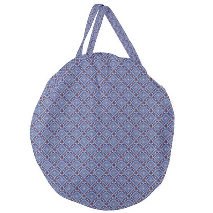 Blue Diamonds Giant Round Zipper Tote