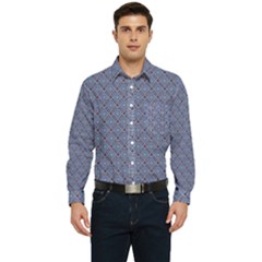 Blue Diamonds Men s Long Sleeve Pocket Shirt  by Sparkle