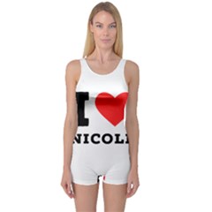 I Love Nicole One Piece Boyleg Swimsuit by ilovewhateva