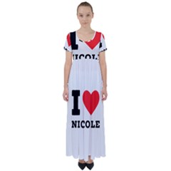 I Love Nicole High Waist Short Sleeve Maxi Dress by ilovewhateva