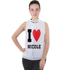 I Love Nicole Mock Neck Chiffon Sleeveless Top by ilovewhateva