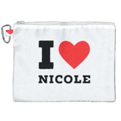 I Love Nicole Canvas Cosmetic Bag (xxl) by ilovewhateva