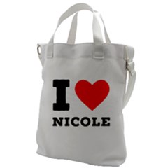 I Love Nicole Canvas Messenger Bag by ilovewhateva